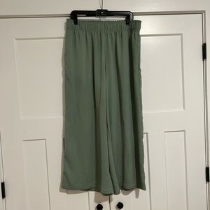 H&M Sage High Waisted Satin Pants